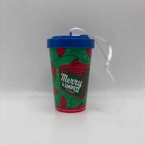 Dutch Bros Merry & Amped Holiday Ornament with Blue Lid